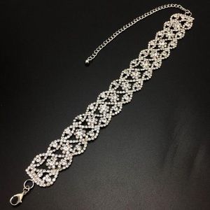 Rhinestone choker Crystal Womens Bridal Wedding